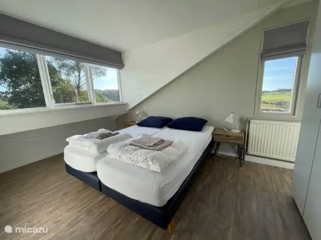 Kaap Zilt Texel | Pays-Bas, Texel, De Cocksdorp - maison de vacances 1er étage : chambre 2p à l'étage sur Est. store enrouleur et duos.