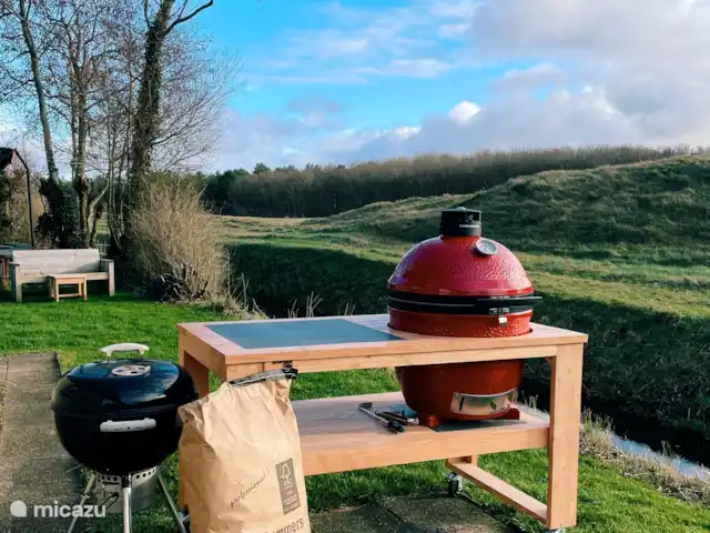 Kaap Zilt Texel | Pays-Bas, Texel, De Cocksdorp - maison de vacances cuisiner à l'extérieur avec du kamado ou un grill bouilloire