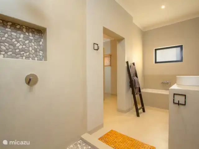 Location de Vacances Afrique du Sud, Mpumalanga, Marloth Park, maison de vacances - La course du guépard salle de bain attenante 1 avec baignoire et douche