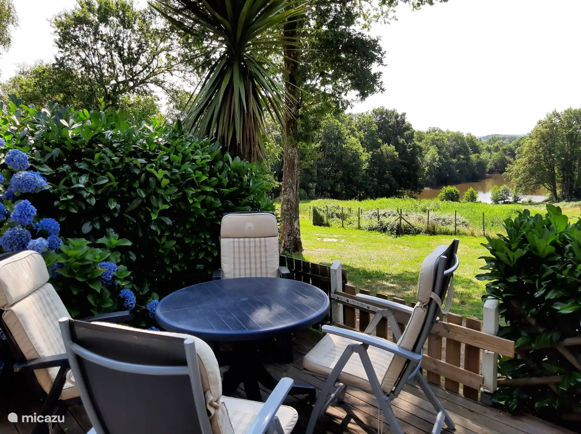 Vista del gran estanque de peces.