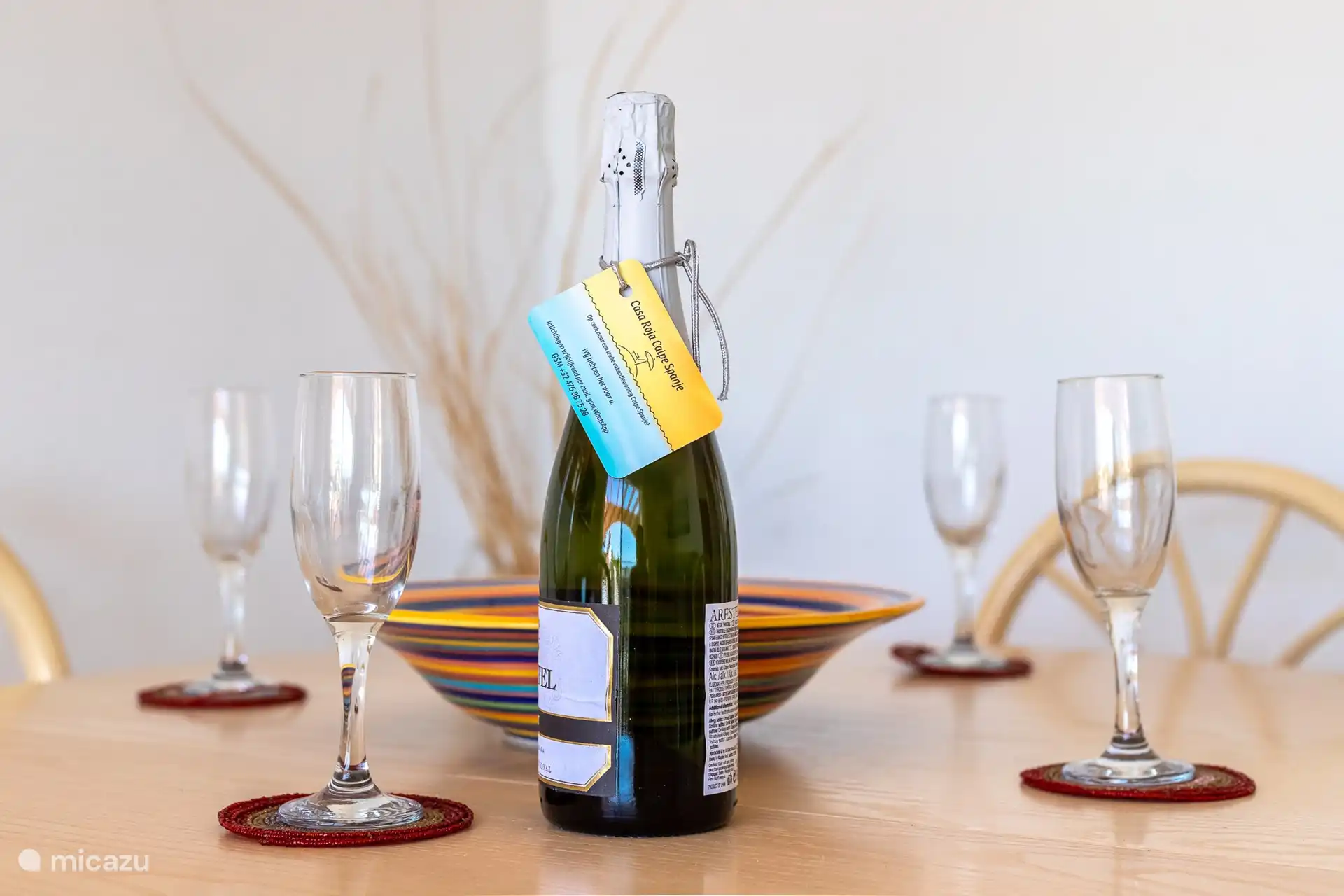 Welcome package for all our guests upon arrival at our holiday home Casa Roja