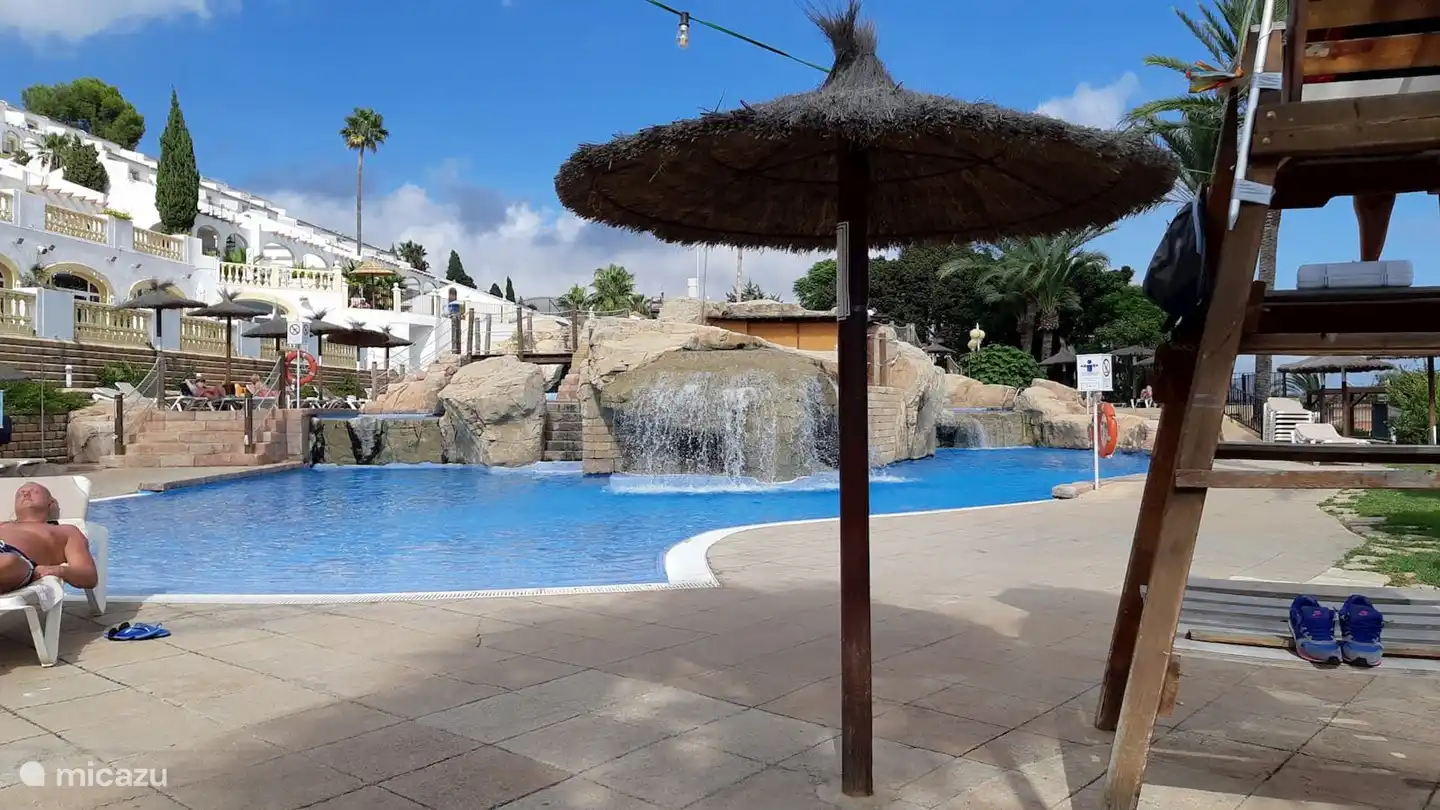 Relaxing by the pool