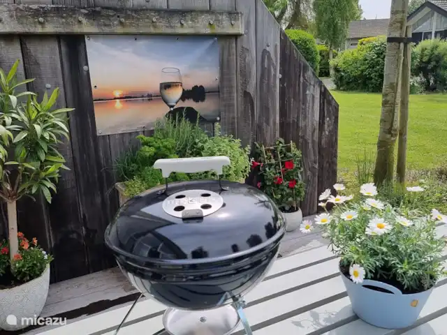 Location de Vacances Pays-Bas, Frise, Gaastmeer, bungalow - Friesland maison de vacances Rietmeer Barbecue Weber charbon de bois et jardin d'herbes fraîches avec cueillette d'herbes
