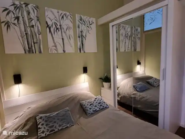 Location de Vacances Pays-Bas, Frise, Gaastmeer, bungalow - Friesland maison de vacances Rietmeer Chambre avec lit double en vert olive