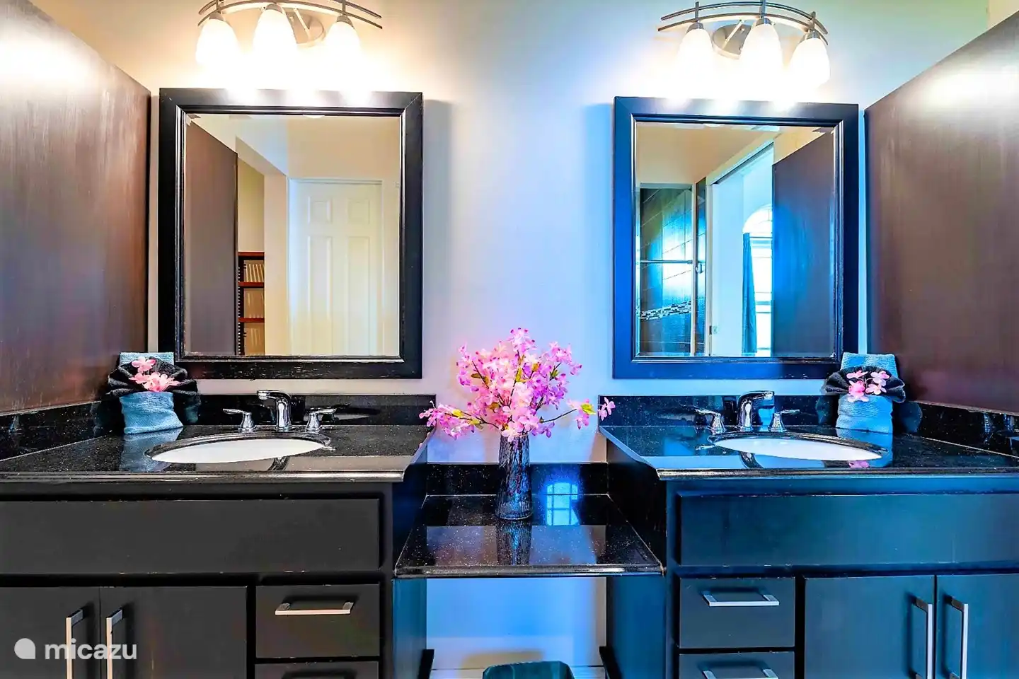 Master bathroom double sinks