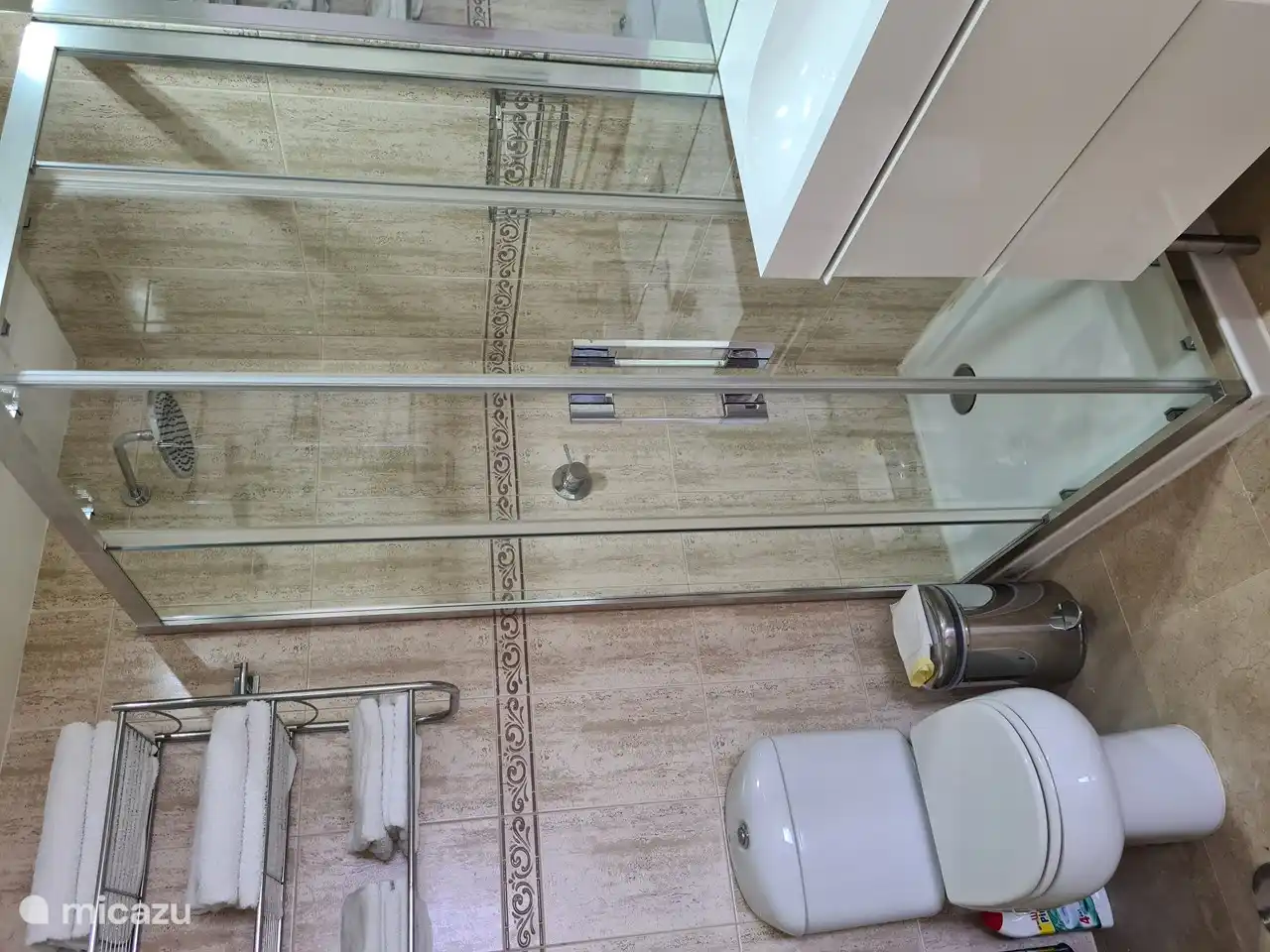 kleines Bad, WC Dusche und Waschbecken