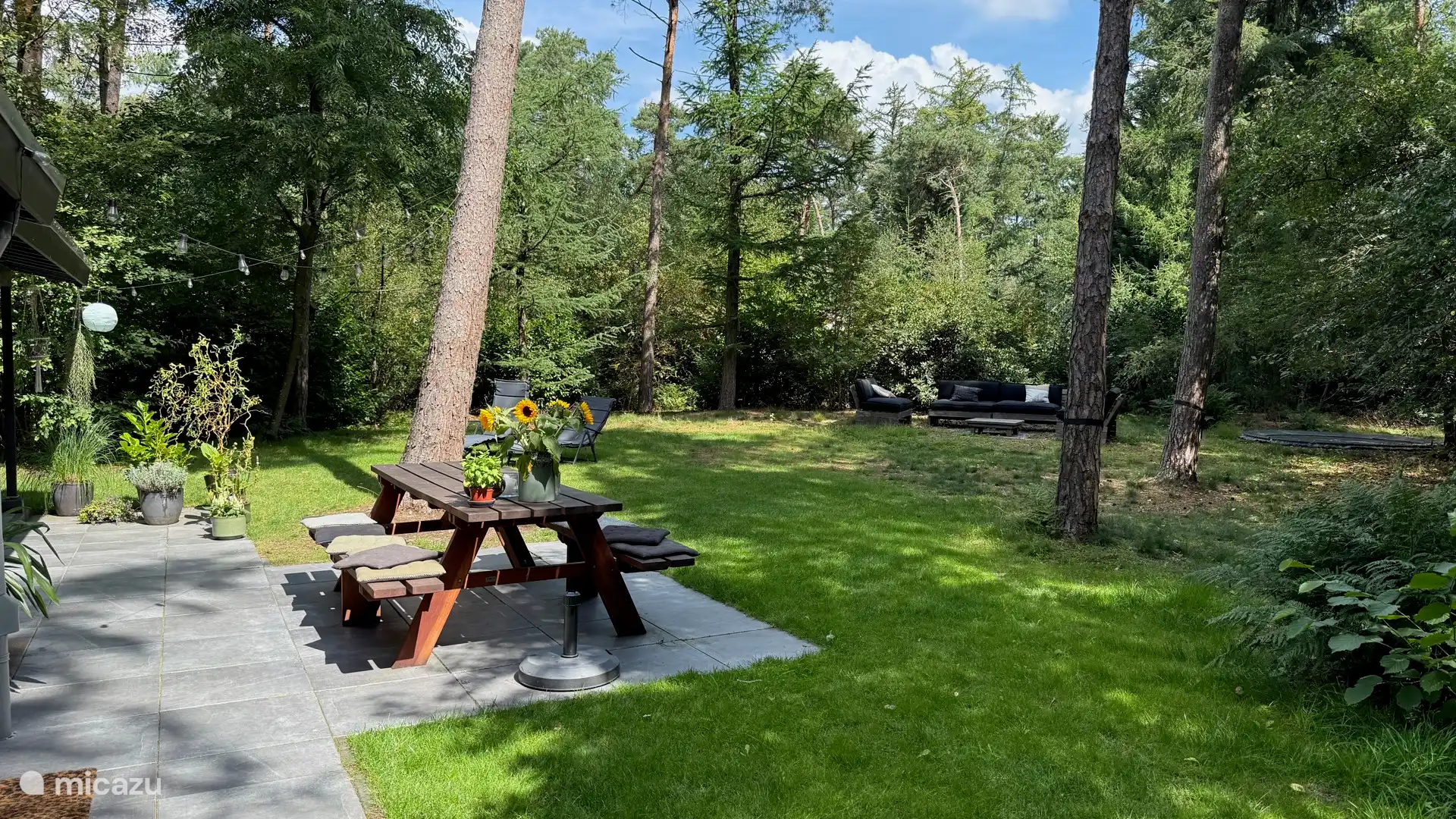 Eine schöne große Picknickbank.