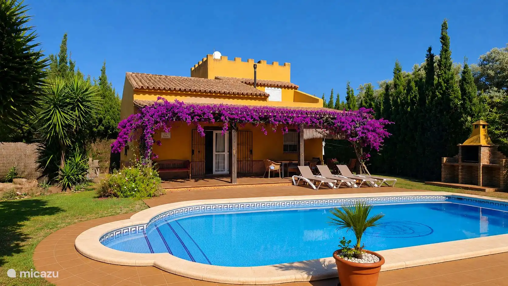 Naturisme, Espagne, Andalousie, Conil de la Frontera, maison de vacances Villa andalouse 6 pax avec piscine