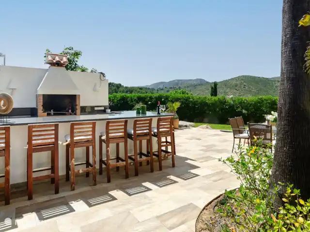 Vue panoramique | Espagne, Costa Blanca, Benitachell - villa Barbecue avec table et chaises