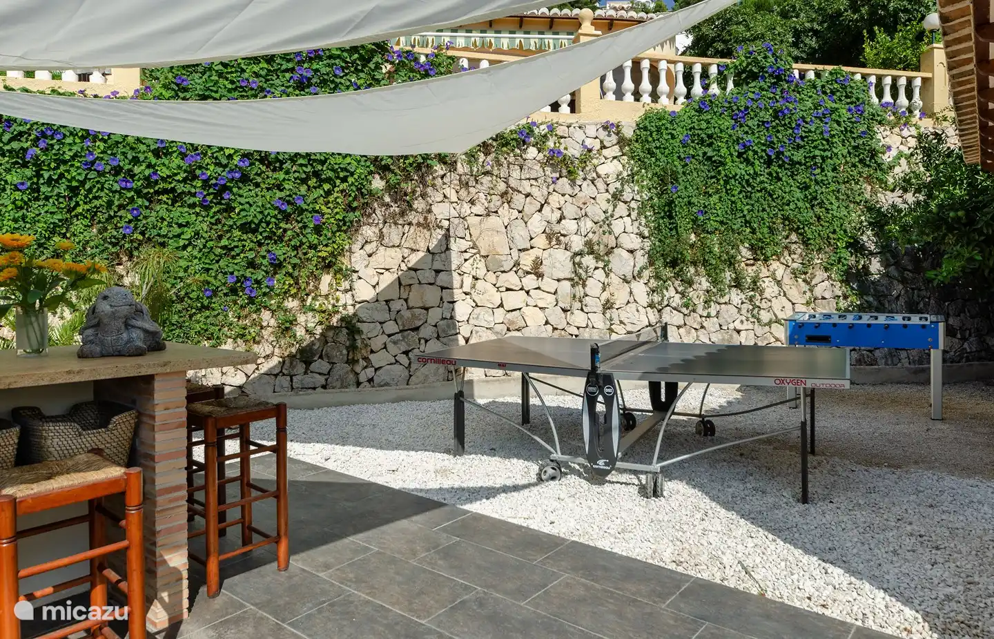 Barbecue with table and chairs