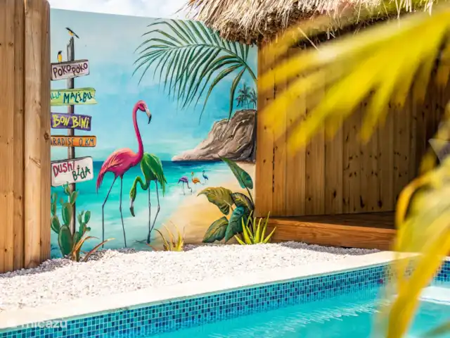 Villa Malibu Complexe Sécurisé | Curaçao, Banda Abou (ouest), Fontein - villa Fantastique dessin mural de Malibu