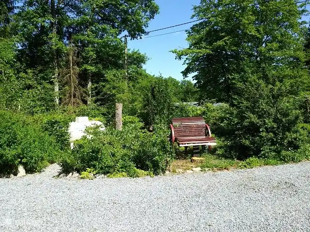 chalet huren in België, Ardennen, Barvaux-sur-Ourthe – De Klingelhütte met gastenverblijf. Tuin