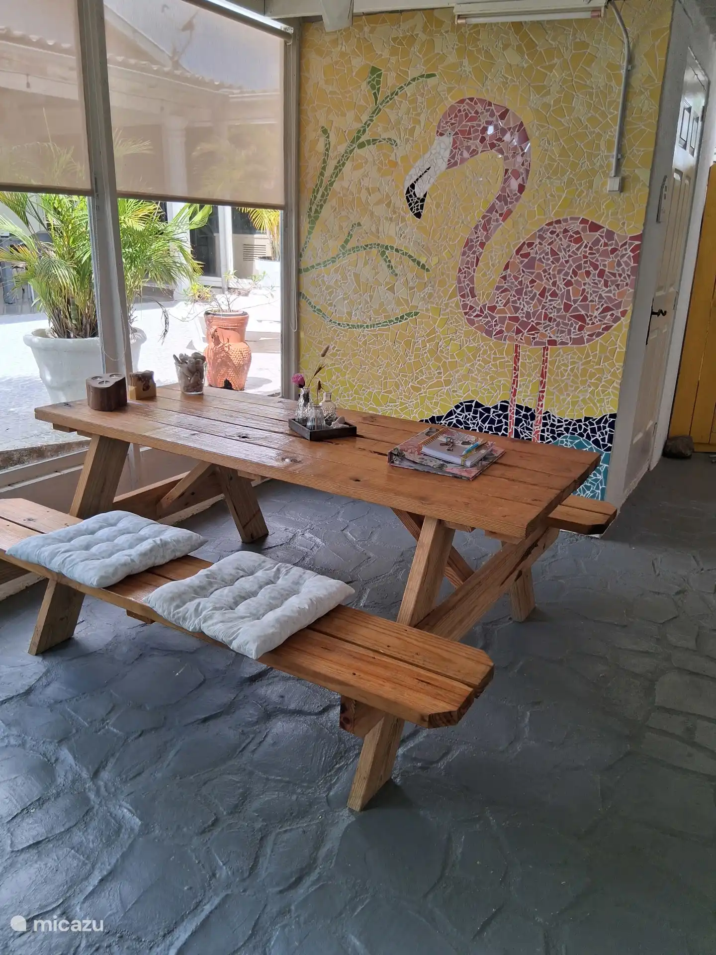 Blick auf den Gemeinschaftshof. 