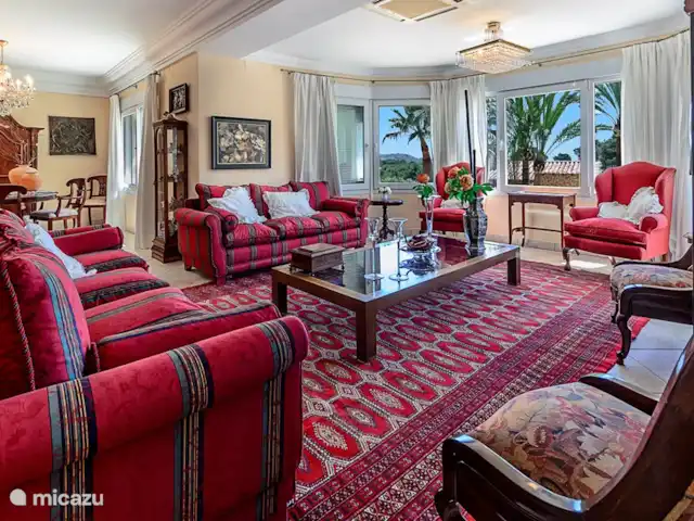 villa en España, Costa Blanca, Moraira – Villa Xenofilia III Sala de estar con TV de plasma