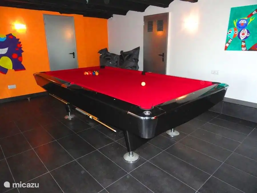 ein riesiger Snooker-Tisch im Untergeschoss