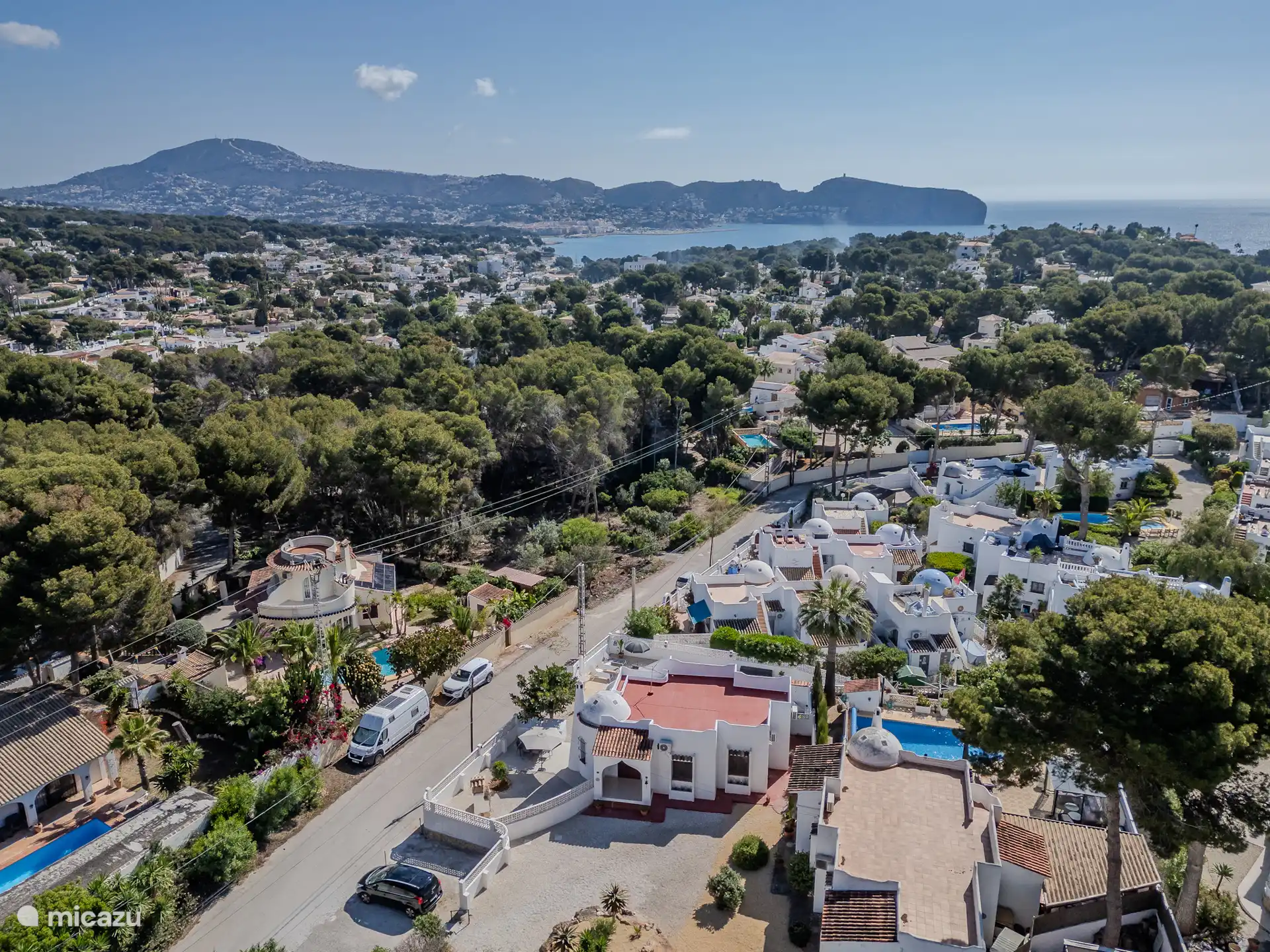 Vista superior con hermosas vistas de los alrededores
