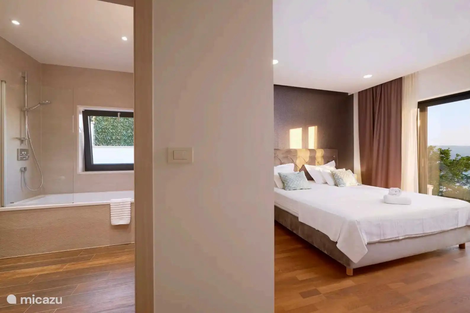 Vista desde la entrada, dormitorio 1. 