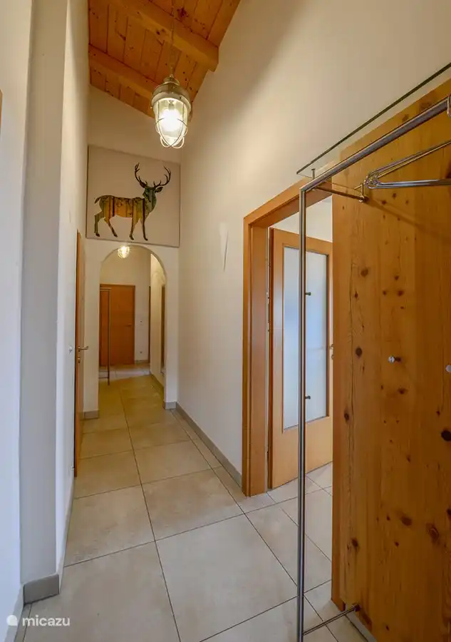 Spacious hallway with high ceilings