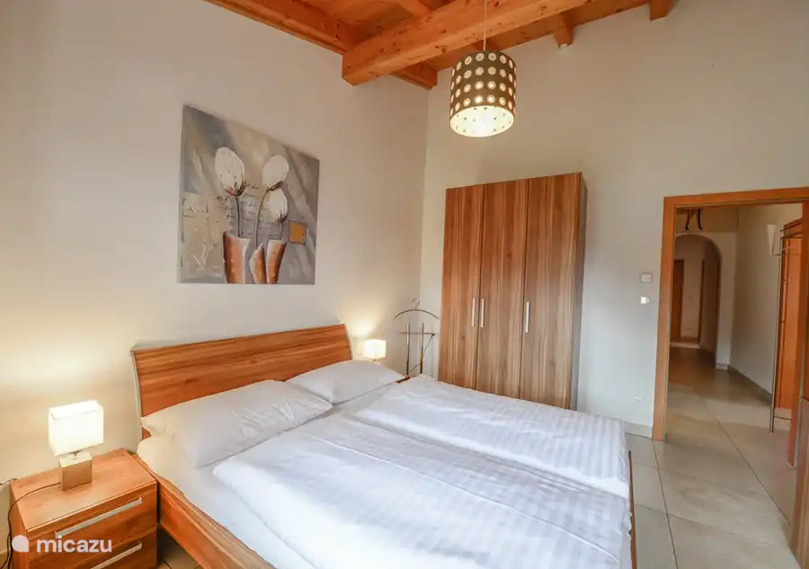 There are three luxurious bedrooms, one of which has a bunk bed.