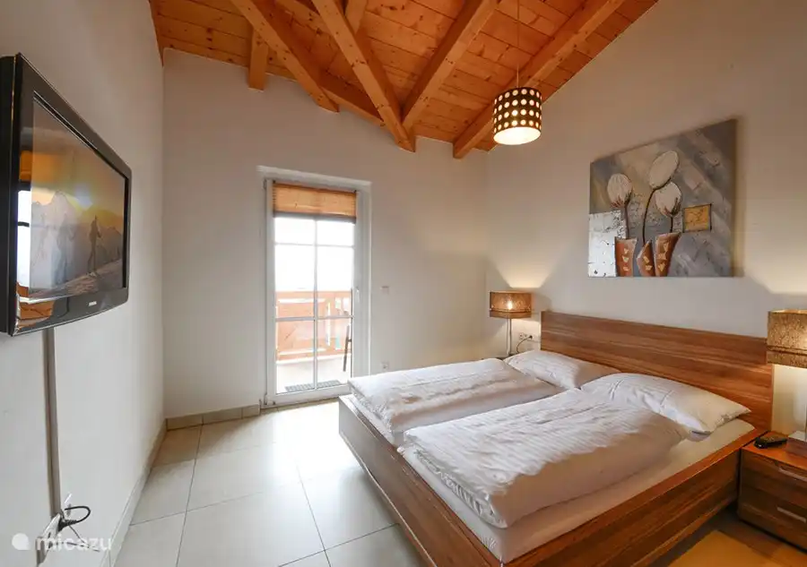 There are three luxurious bedrooms, one of which has a bunk bed.