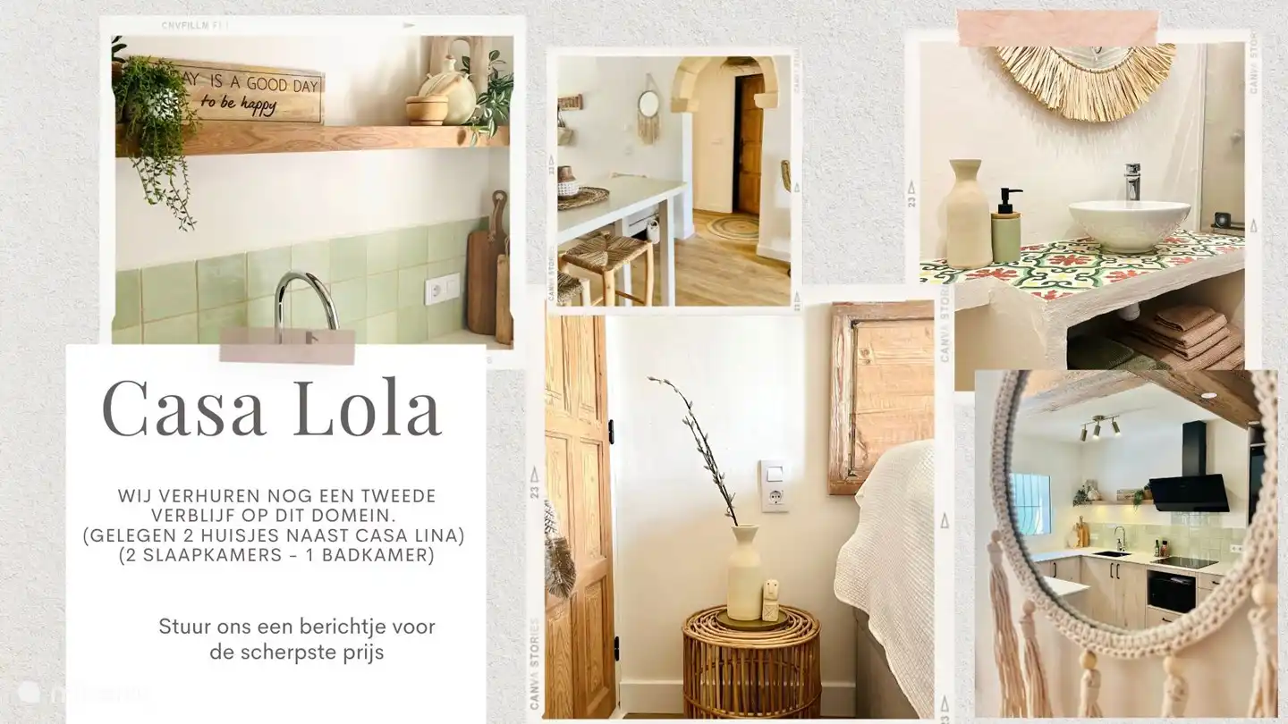 Casa Lina full or do you like to come on holiday with friends? We rent 2 accommodations on this domain. The other accommodation is called Casa Lola (fast code 41115)