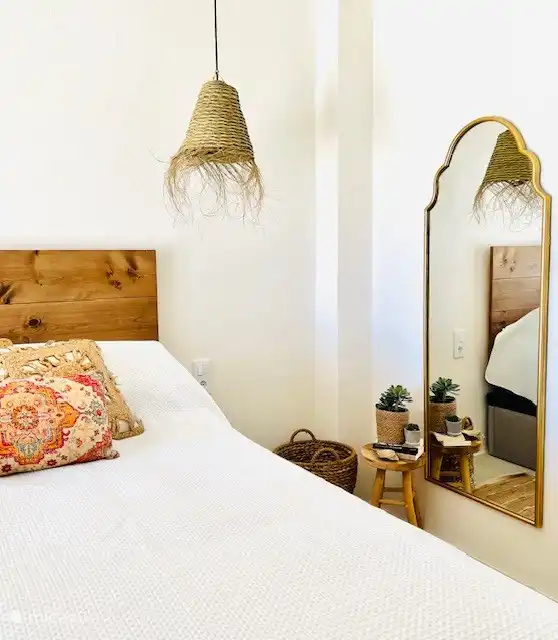 The box spring beds in the bedrooms are 180x210 &amp; 160x210. The mattresses have a height of 30cm and are one of the very best of their kind. 