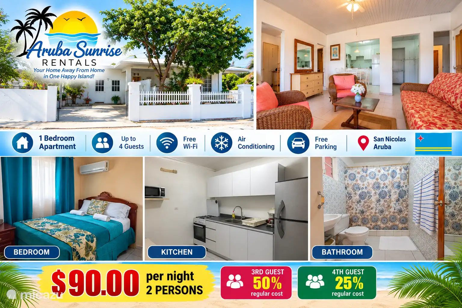 Aruba Sunrise 1 BR Rentals San - Nicolas