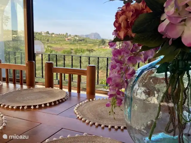 Fietsen, Spanje, Costa Blanca, Benissa, villa Casa Lucia  Uitzicht binnenterras