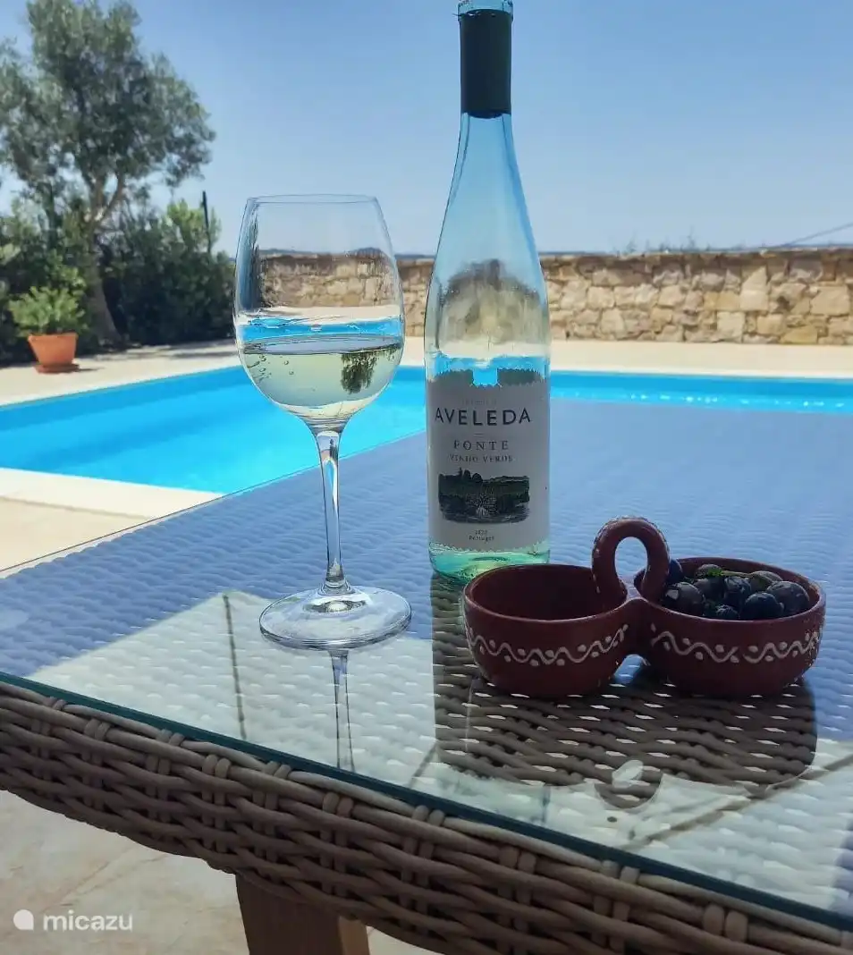 Een heerlijke vinho verde met olijven a la Alentejo.