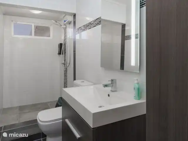 DEUX villas avec vue sur l'océan piscine privée | Curaçao, Banda Abou (ouest), Tera Korá - villa Salle de bain Villa Lagun avec cloison vitrée (non visible sur la photo)
