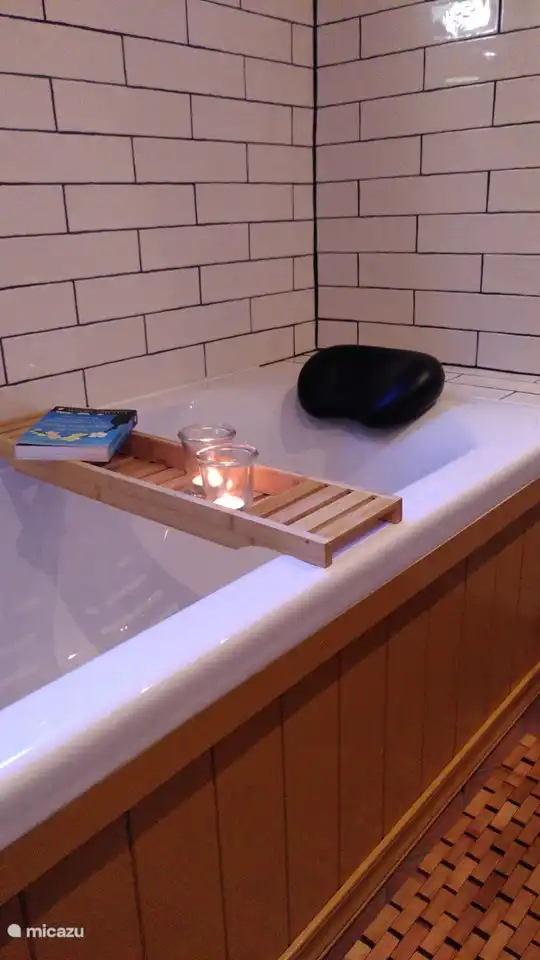 La salle de bain est équipée d'une baignoire dans laquelle vous pouvez également vous doucher (debout).