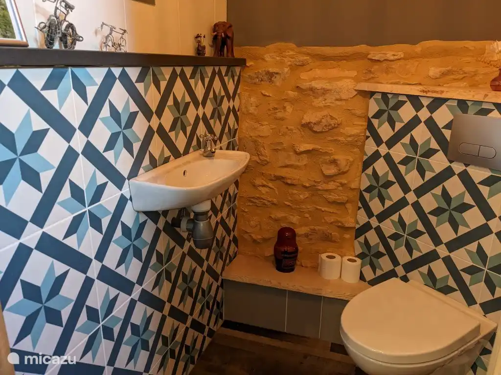 Het toilet op de eerste etage.