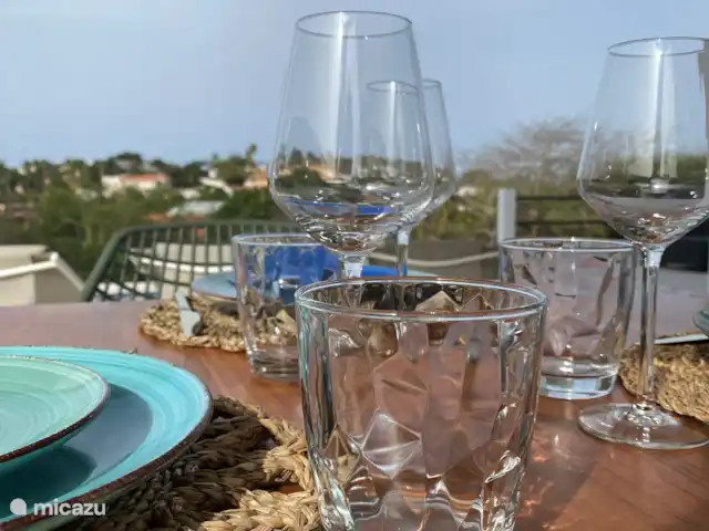 Villa Yuana | Curaçao, Banda Ariba (est), Cas Grandi - villa Dîner avec une belle vue sur Jan Sofat