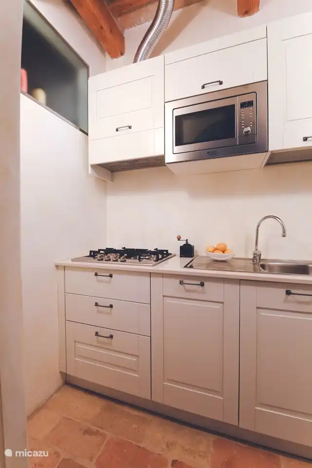 Apartment Lavanda verfügt über eine voll ausgestattete Küche mit Kühlschrank, Gasherd, Geschirrspüler, Mikrowelle, Kaffeemaschine, Wasserkocher und allen notwendigen Küchenutensilien