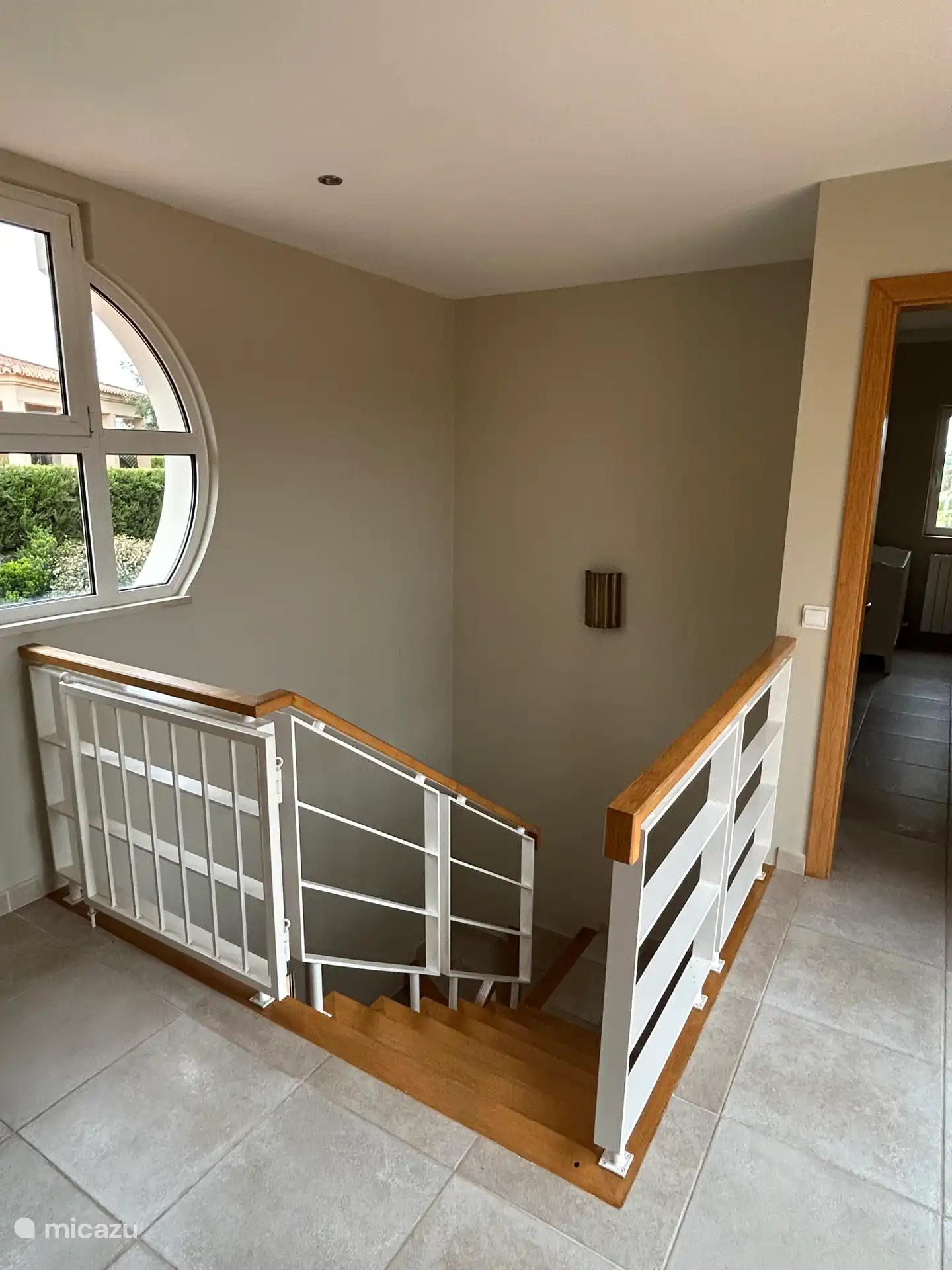 staircase with stair gate