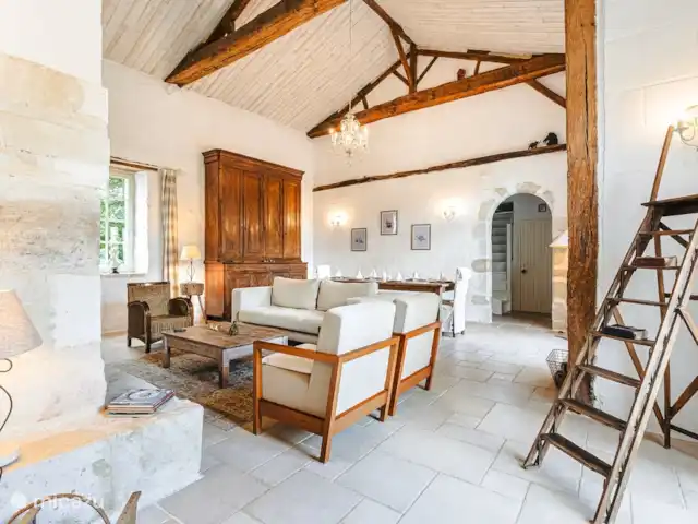 Logis La Tour - Orangerie huren in Frankrijk, Vendée, Fontenay - gîte / cottage authentieke living met haard