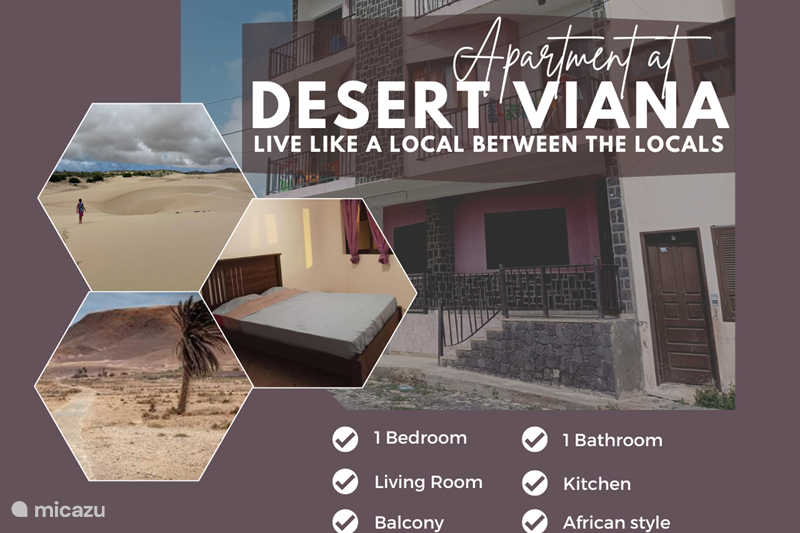 Vacation rental Cape Verde, Boa Vista, Estância de Baixo Apartment Rosé Casa - Desert Viana