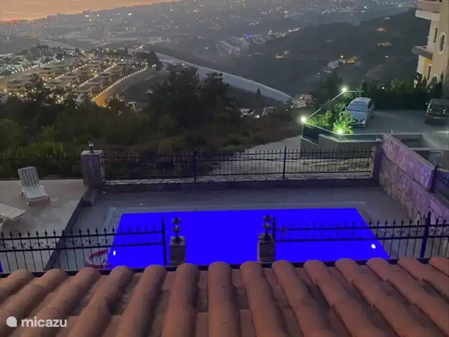Jasmin | Turquie, Riviera Turque, Alanya - villa Vue du soir avec piscine éclairée