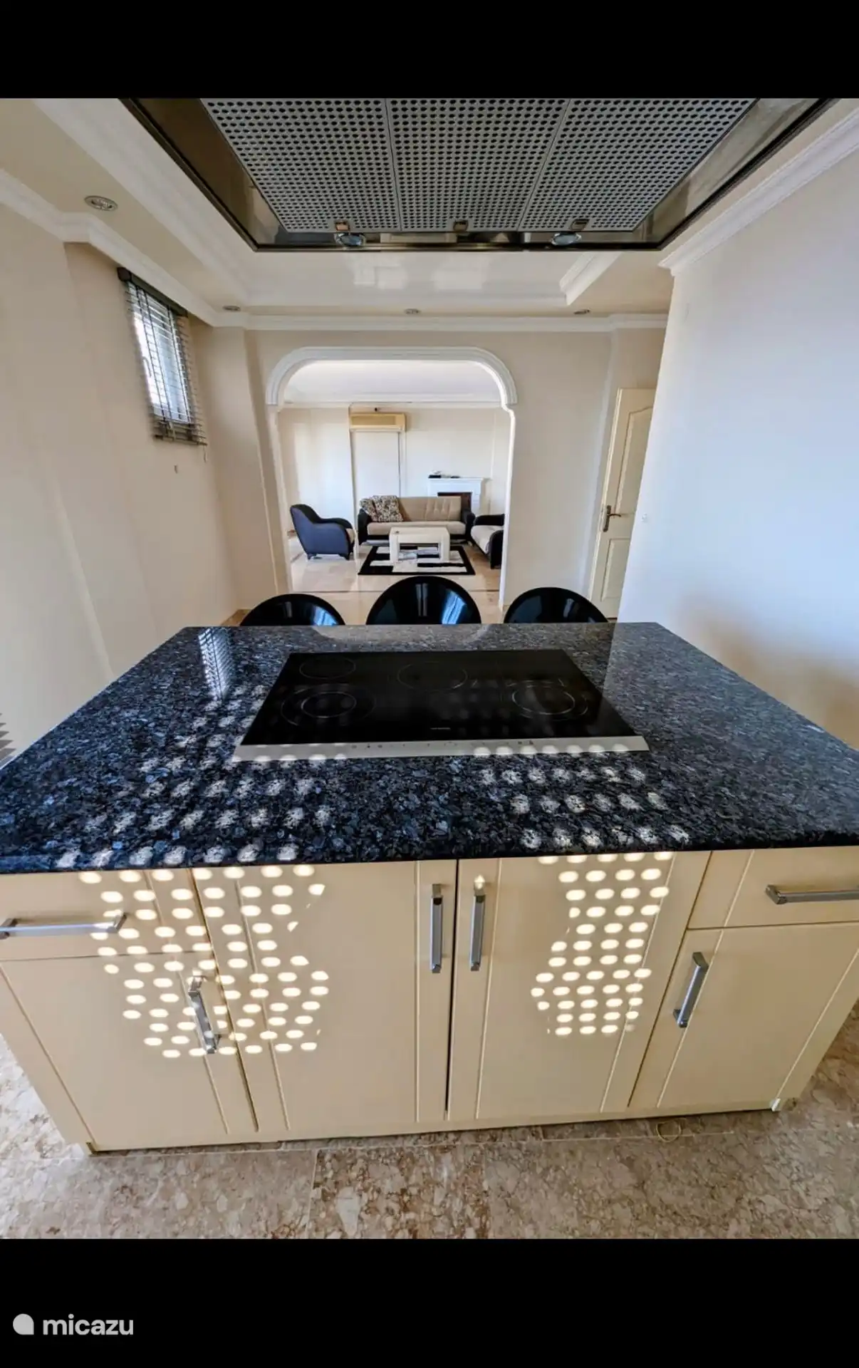 Isla de cocina y salón