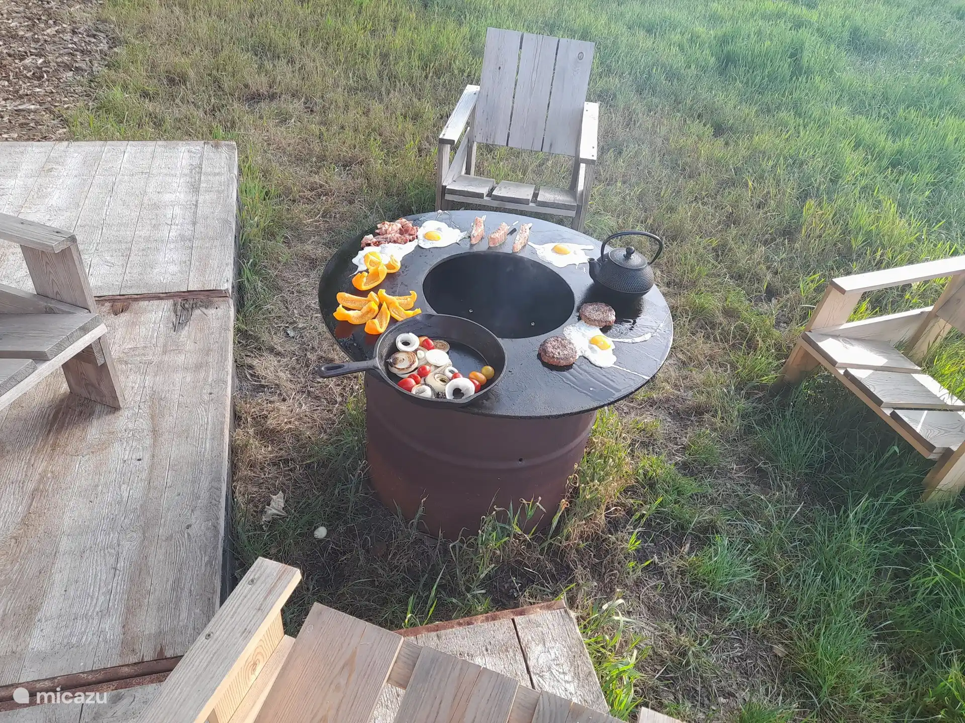 cocinar en la parrilla del brasero