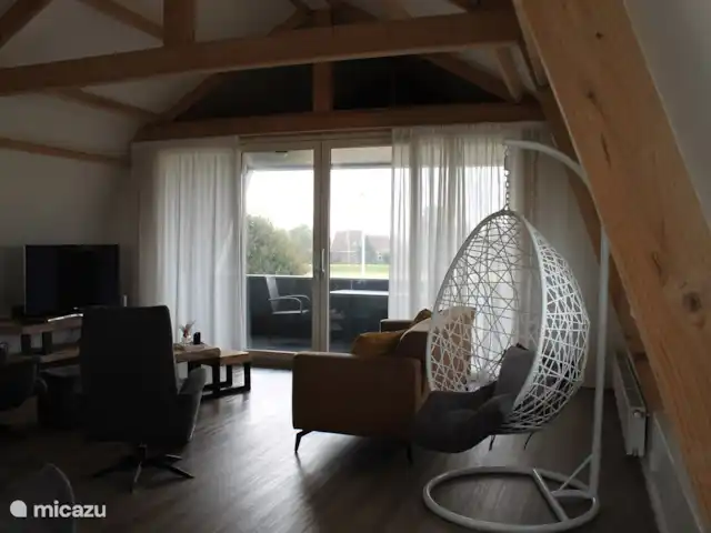 Location de Vacances Pays-Bas, Hollande du Nord, Breezand, appartement - Bloemenpracht salon avec chaise suspendue
