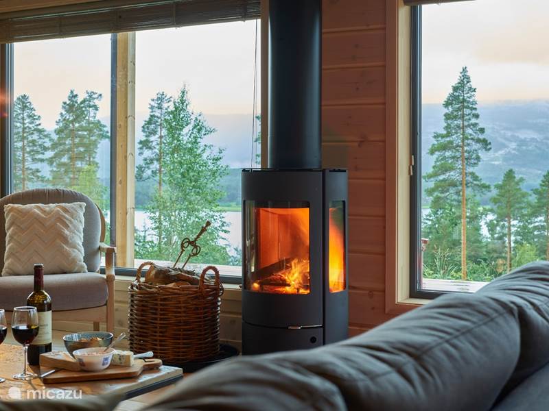 Casa vacacional Noruega, Telemark, Vradal Cabaña de madera Lodge de lujo con sauna y vista.