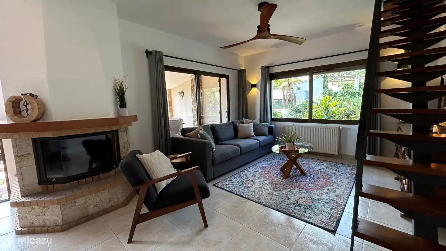 Living room with fireplace