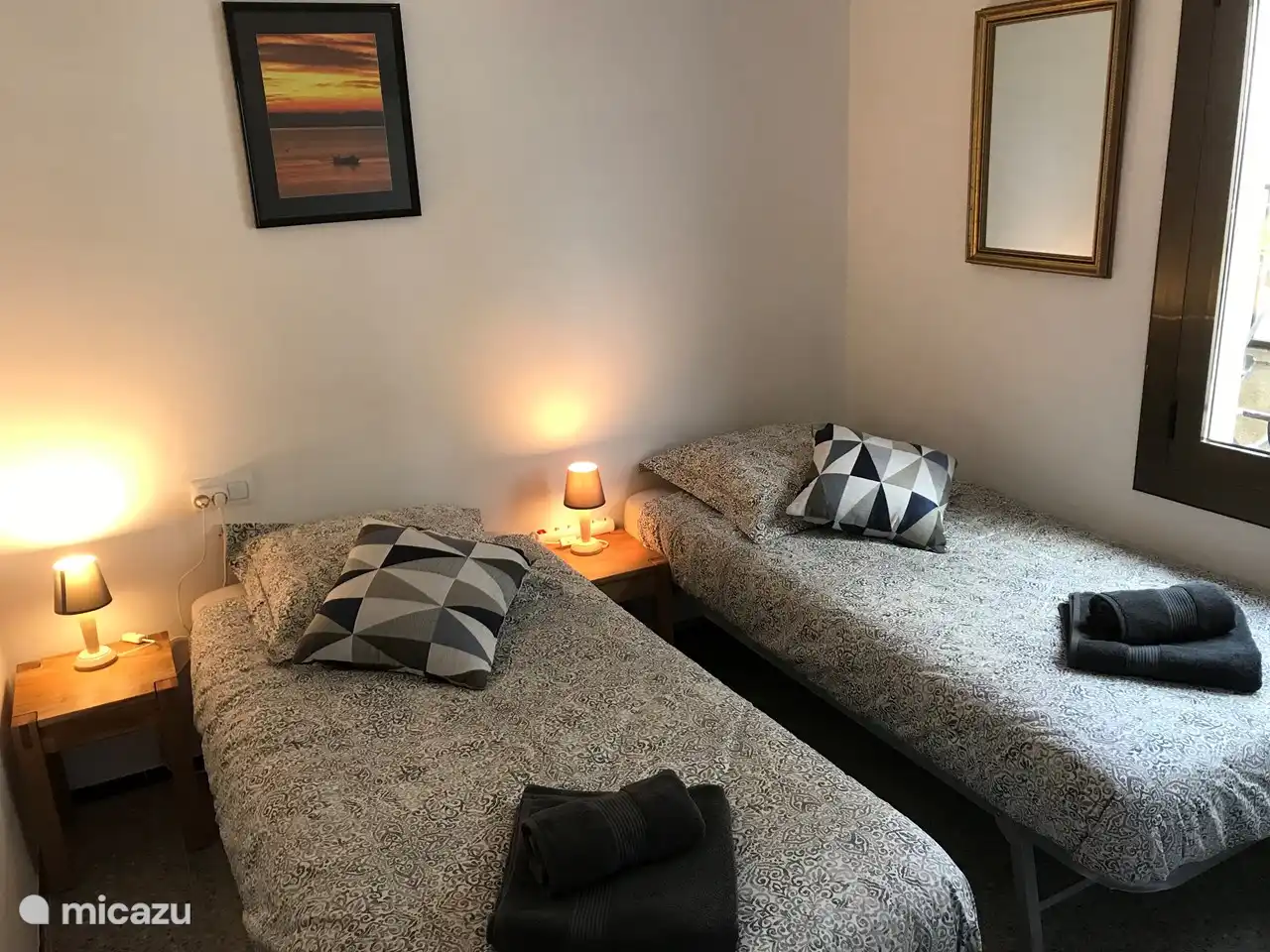 Schlafzimmer mit 2 Einzelbetten 