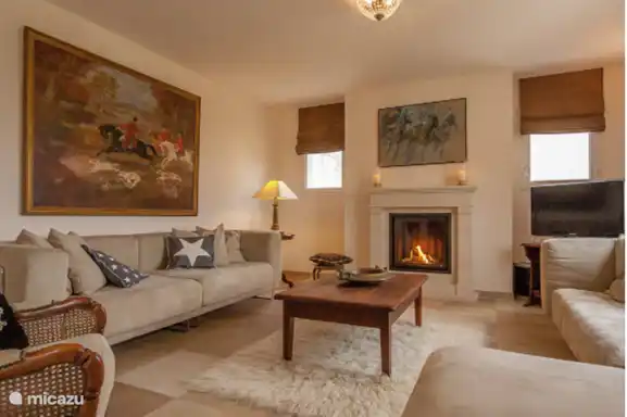 Wohn-/Lounge mit Gaskamin und LED-TV