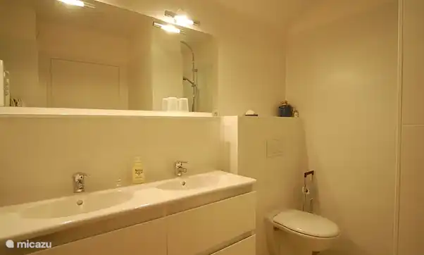 Badezimmer 3 (Turmzimmer) mit Dusche, WC und Doppelwaschbecken