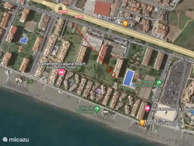 Location de Vacances Espagne, Costa del Sol, Torrox-Costa, appartement - Casa Alegria Emplacement appartement à Laguna Beach