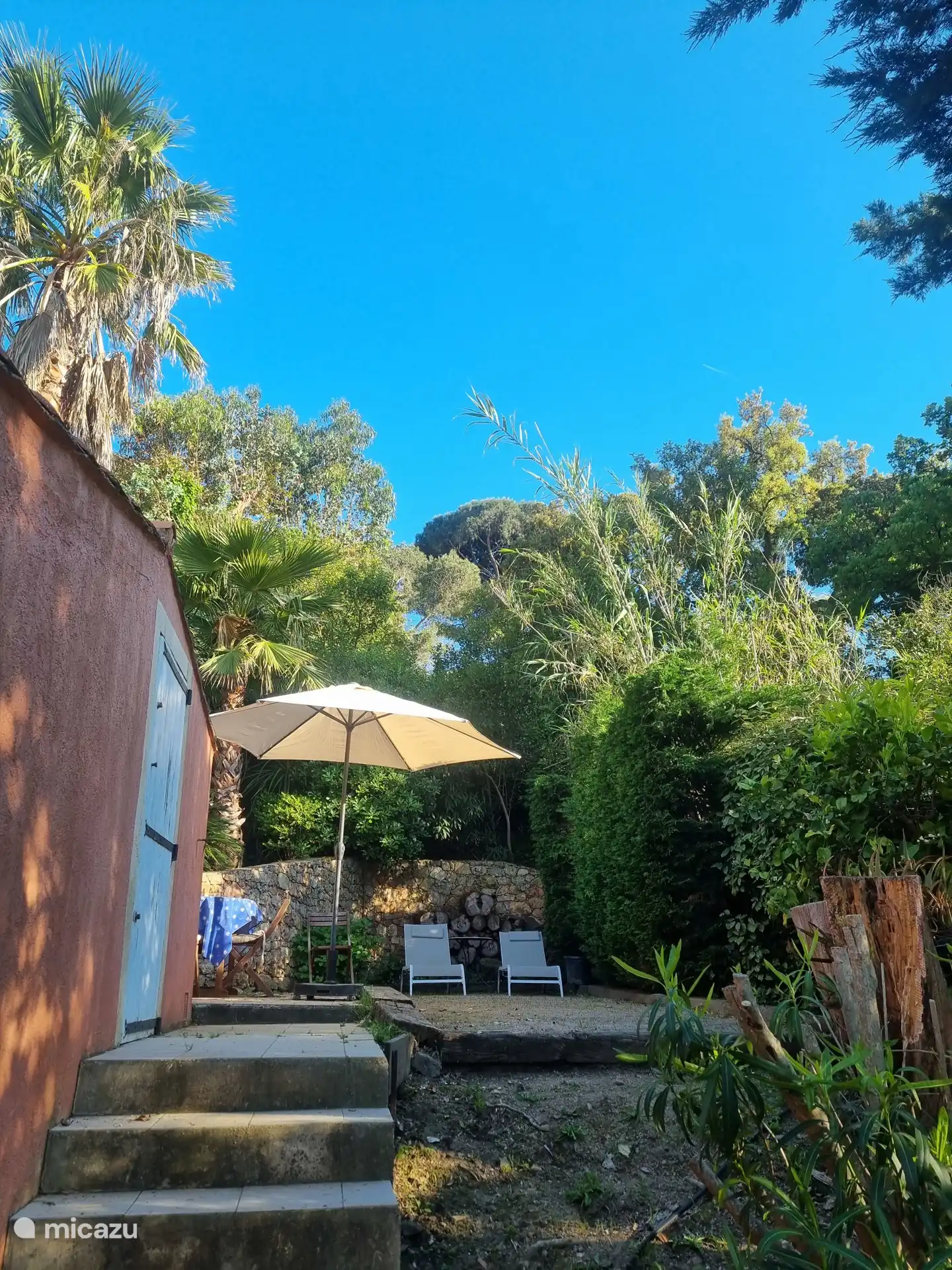 Der Bouleplatz eignet sich auch sehr gut, um Ihre Liege für einen schönen Nachmittag im Schatten zu platzieren 