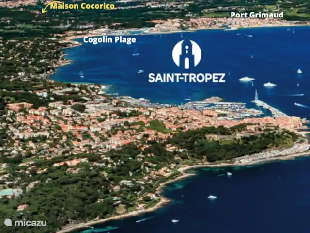 Maison Cocorico vista sin obstáculos en Francia, Costa Azul, Cogolin - casa vacacional la casa está en una ubicación de fácil acceso cerca de la playa y de Saint Tropez