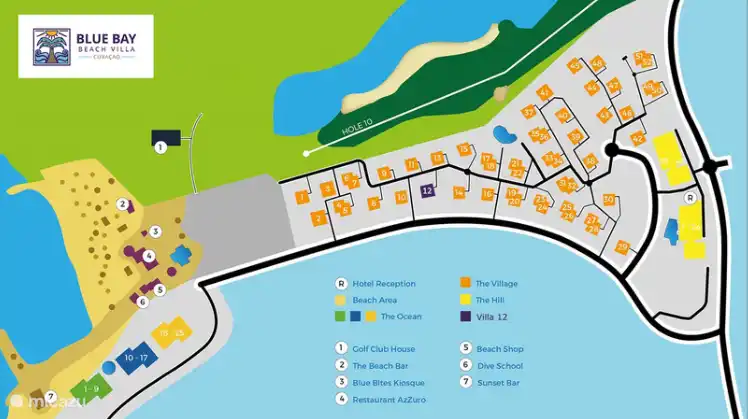 The Bluebay Beachvilla - Map, Plattegrond